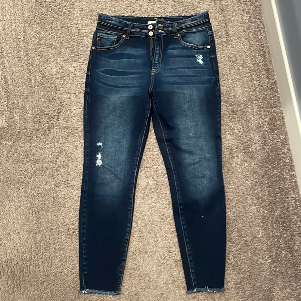 Kancan Jaclyn High Rise Double Button Skinny Jean